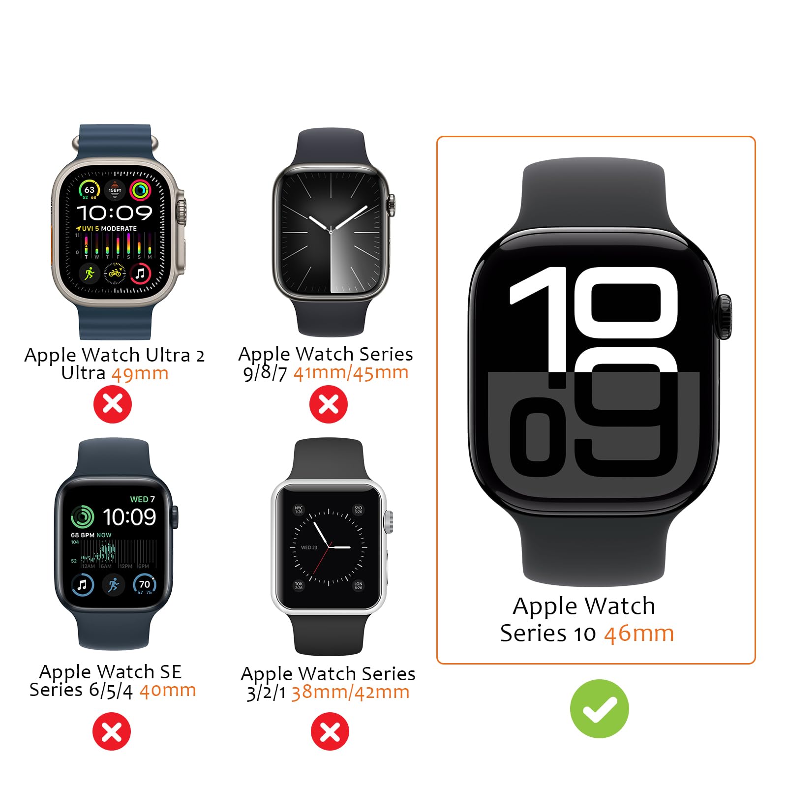 Amizee 2 en 1 Metál Funda Compatible con Apple Watch Series 11/10 46mm, Cobertura Total Resistente Arañazos Protección Carcasa para iWatch 46mm, Verde Militar