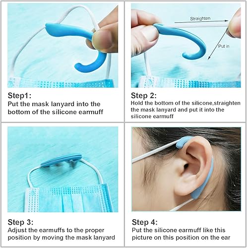 Miniatura 3 de OKAICEN Protector de oreja de silicona suave para las orejas, alivia las molestias de los oídos, orejeras de silicona antideslizante (varios