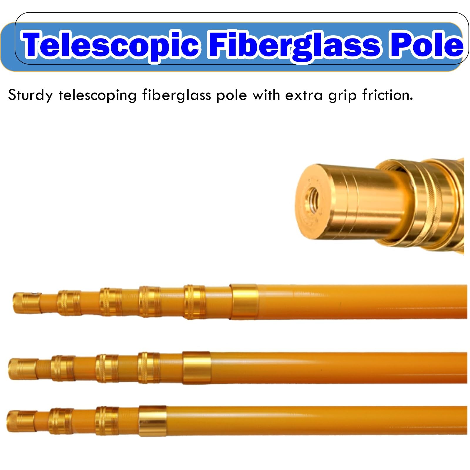 AMUFJJ Gancio per Barca Bastone per Asta da Attracco Regolabile in Fibra di Vetro, Gancio per Barca Telescopico per Carichi Pesanti Che Spinge L'Asta della Barra Trazione(1 Pack,400cm/13.1ft)