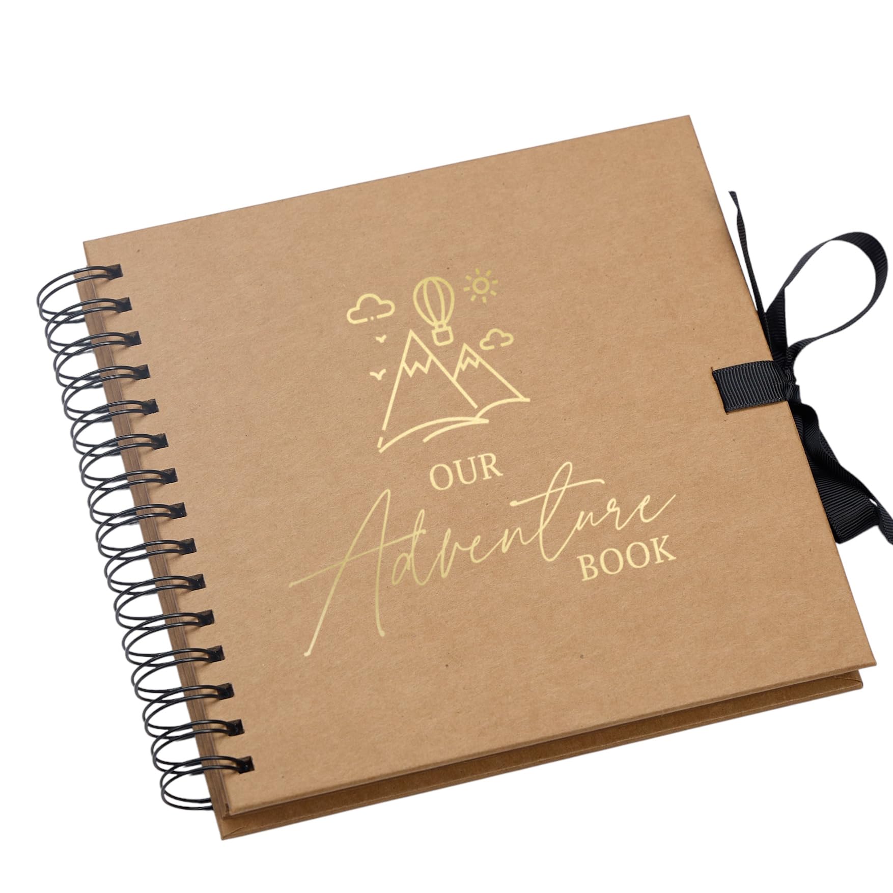 Ukgiftstoreonline White Our Adventure Book Brown Scrapbook Photo Album Gold Script