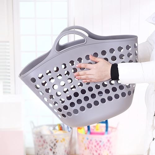 Miniatura 6 de Cesta de almacenamiento  Cesta de lavandería  Organizador de almacenamiento, 37 litros, juego de 2, blanco