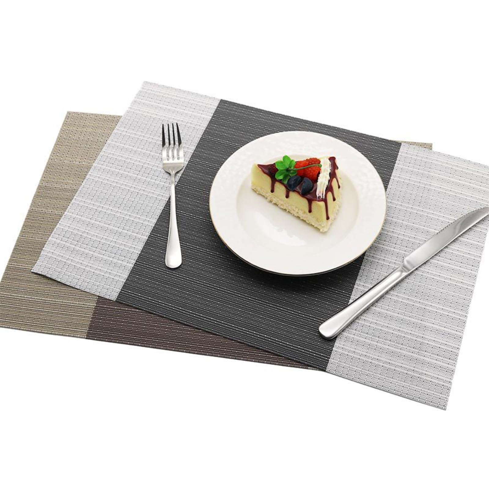Tovagliette rettangolari Lavabili | Tappetino da caffè e tè Lavabile in PVC | Tovaglietta nordica Moderna Adatta per Decorazioni da Cucina per cene e Feste | 30x45 cm, Grigio, 8 Pezzi (Grigi
