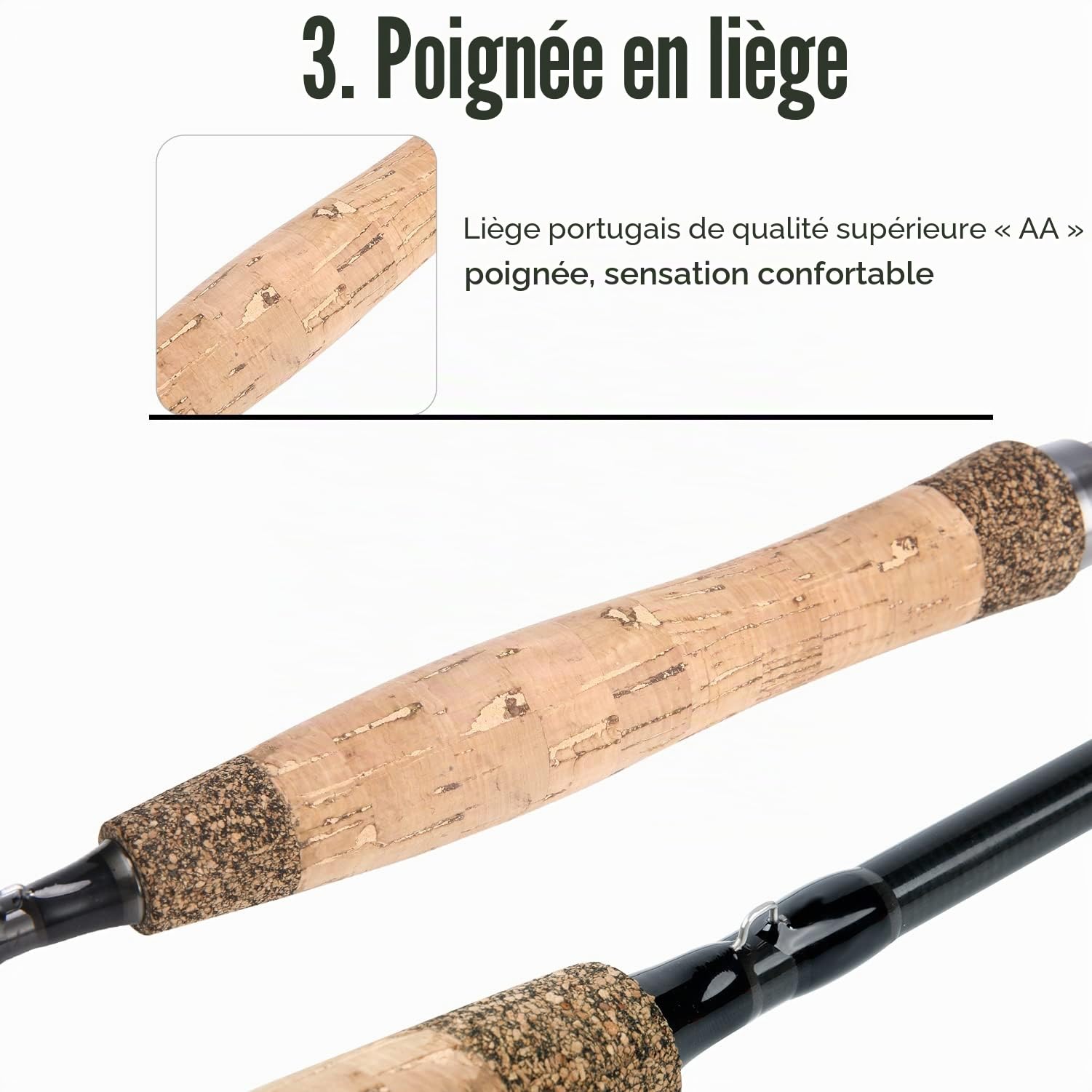 Sougayilang Lot de 4 cannes à pêche à la mouche, légères, ultra portables, pour truite, saumon, tenue de soleil, voyage, pêche
