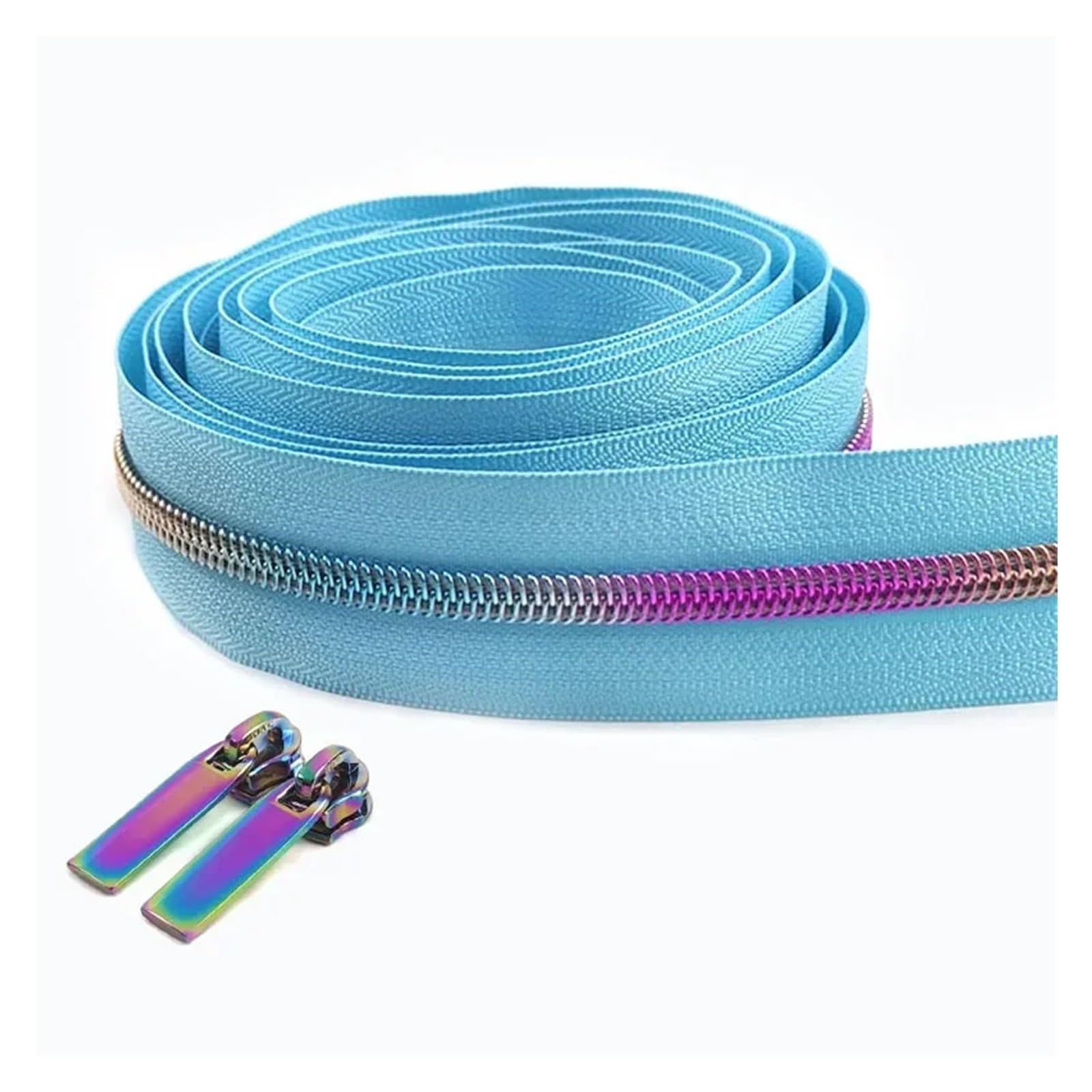 Zipper,Way Zip 2 Meters 5# Nylon Zipper Tapes+ 2Pcs Zipper Slider Pulls Bag Purse Pocket Coil Zippers Heads Decor Zip Repair Kit DIY Accessories Zips Clothing Garments(ZA438-BM807)