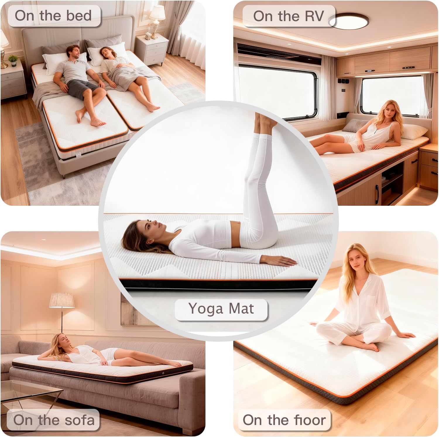 F&G Full Body Massage Heating Mat, Heating Massage Mattress with 9 Airbags, Improving Sleep, 3 Modes, 3 Heating to Relieve Discomfort in Shoulders, Waist, and Legs for Home Use,Size(38"x80")