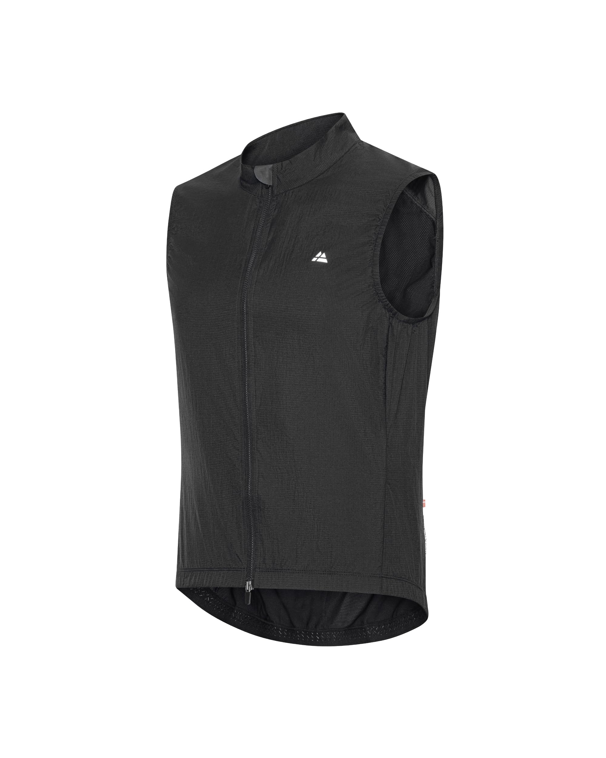 Danish Endurance Men's Black Cycling Gilet For Windproof & Packable With Breathable Back, Road Cycling Layer L
