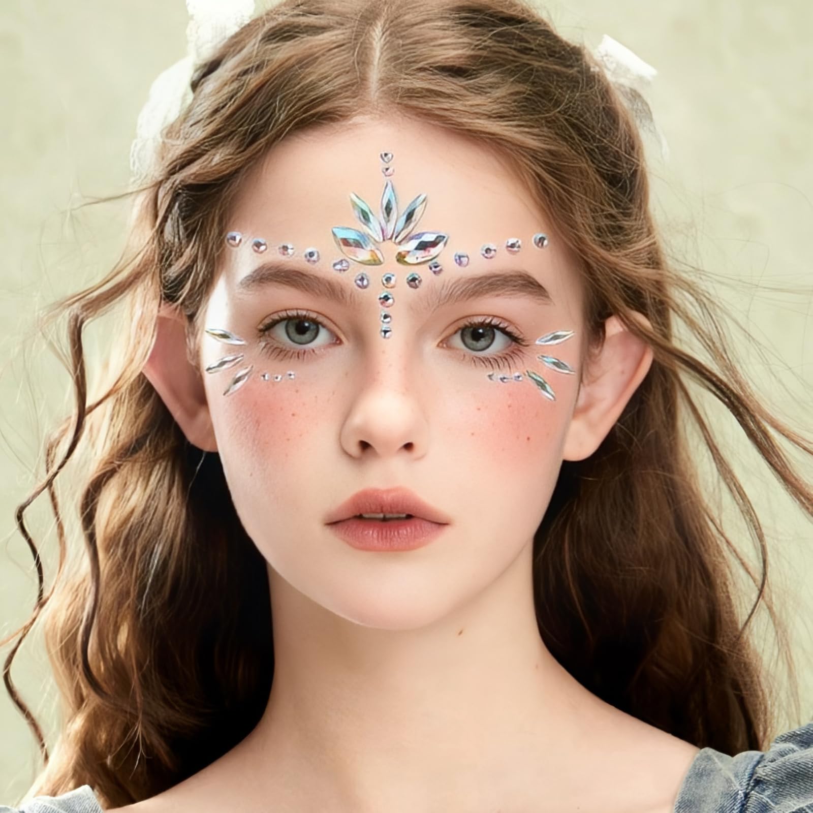 6 Pcs Face Jewels Stickers,Halloween Face Gems Stick On,Sparkling Face Gems For Festivals, Music Festivals - Image 2