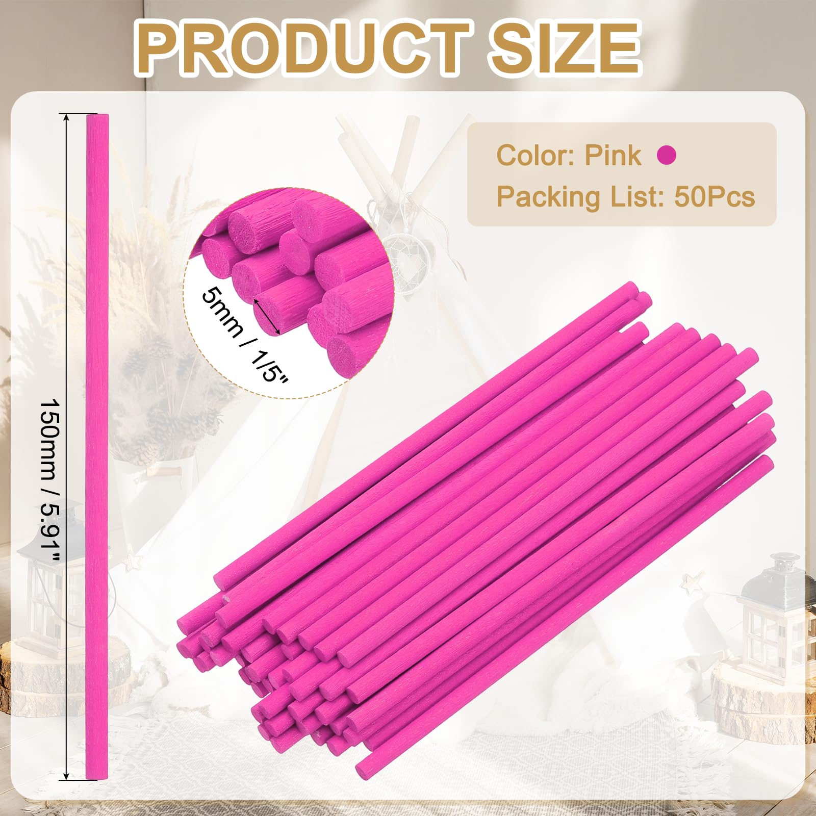 PATIKIL 50Pcs Wooden Dowel Rods - Image 2