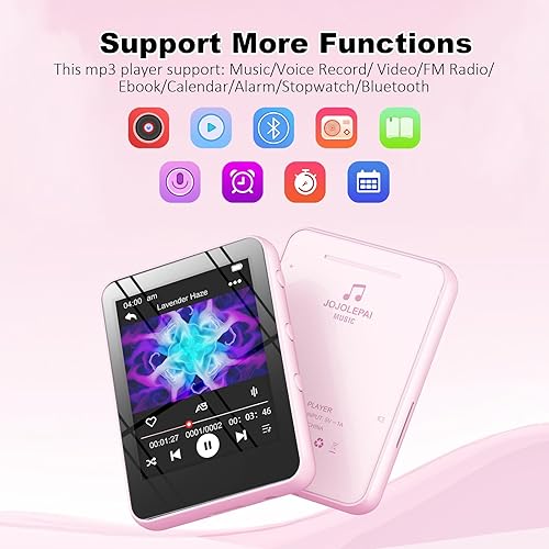 Miniatura 6 de Reproductor de música MP3 con Bluetooth, almacenamiento de 32 GB, pantalla táctil completa, altavoz integrado, radio FM y grabadora de voz, ranura