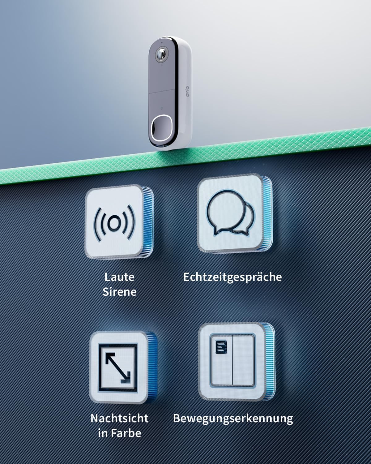 Arlo 2K HD Video Türklingel Mit Kamera & Türgong Kabellos, WLAN Doorbell, Bewegungsmelder, 2-Wege-Audio, Ring Sirene, Haustür Nachtsicht, Smart, Alexa Kompatibel + Arlo Secure Plan Testzeitraum