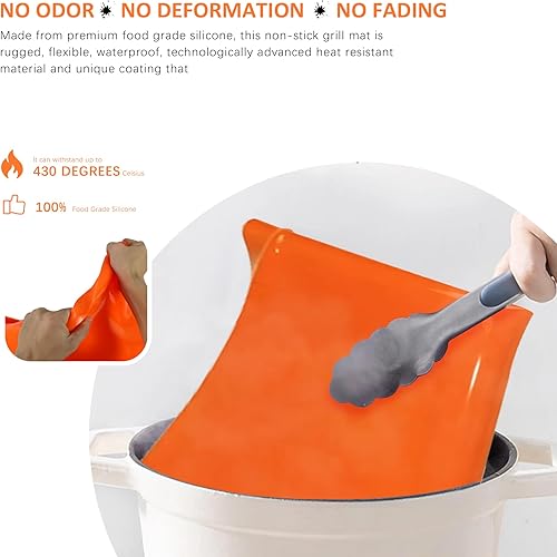 Miniatura 5 de Zolxloz - Funda de silicona para parrilla Blackstone, alfombrilla protectora de parrilla plana contra desechos, óxido y suciedad, reutilizable, para
