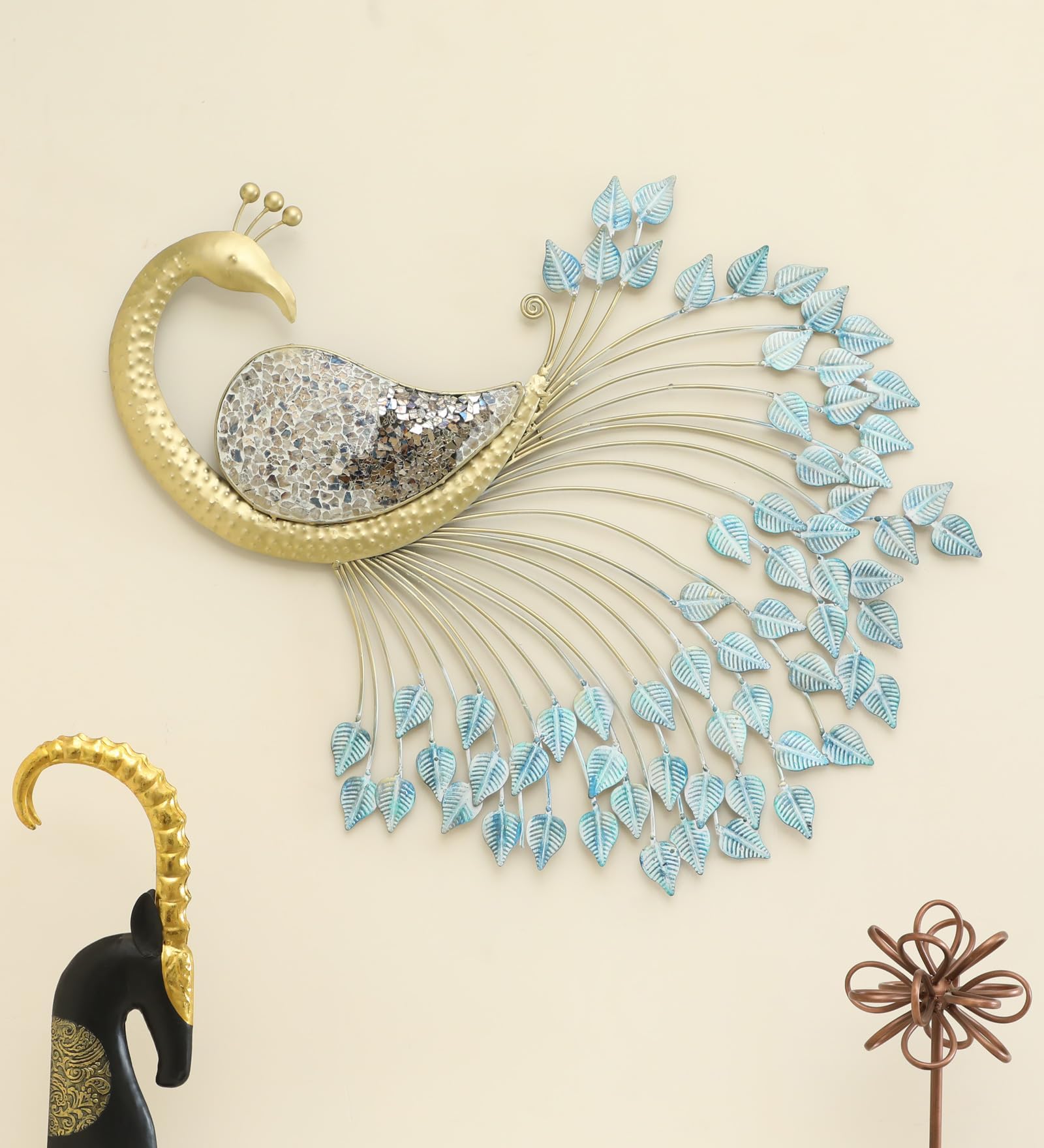 Metal Peacock Wall Art - Matte Black Laser-Cut Bird Sculpture | Modern Home Decor Gift For Bird Lovers