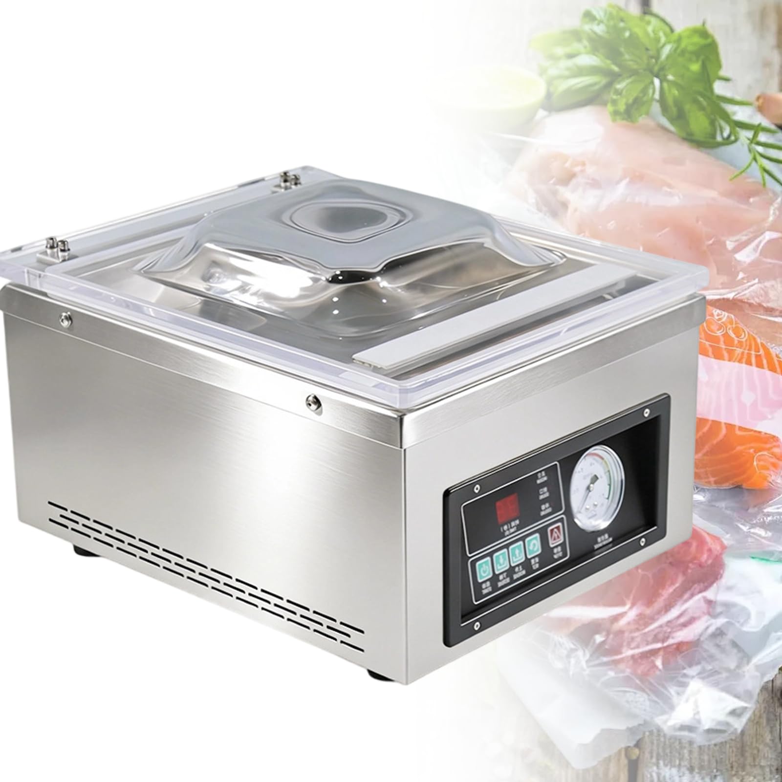 UrząDzenie Do Pakowania PróżNiowego Do żYwnośCi, 370 W, MięSa, Kompaktowa Konstrukcja Z DłUgośCią Uszczelnienia 26 Cm, Uszczelniacz DZ-260