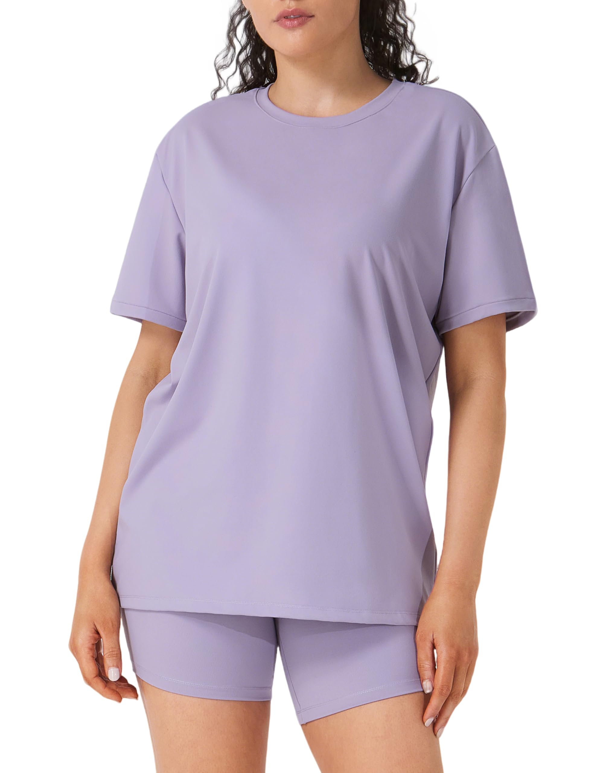 lulukaka 2 Piece Lounge Sets for Women, Short Sleeve Oversized Tee & Biker Shorts, Casual Summer Outfits Matching Set-picture-50