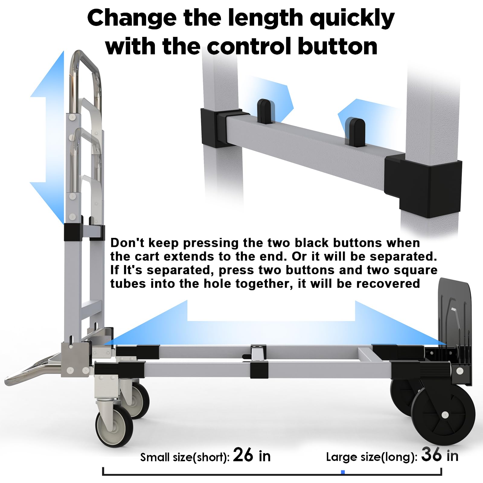 Heavy Duty Hand Truck Dolly - 500lb Capacity -3