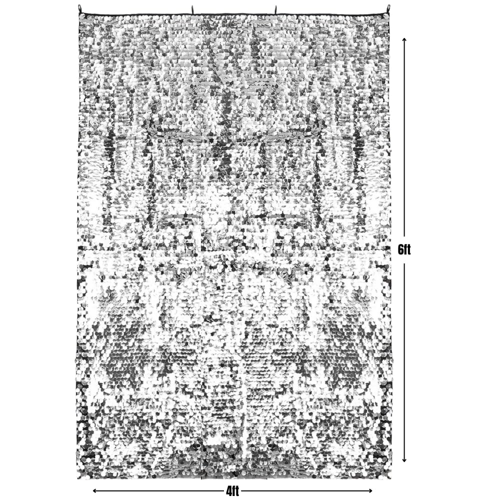 Elegante sfondo con paillettes argentate, 1,8 x 1,2 m (1 pezzo), decorazione per eventi di alta qualità, perfetto per matrimoni, compleanni e servizi fotografici