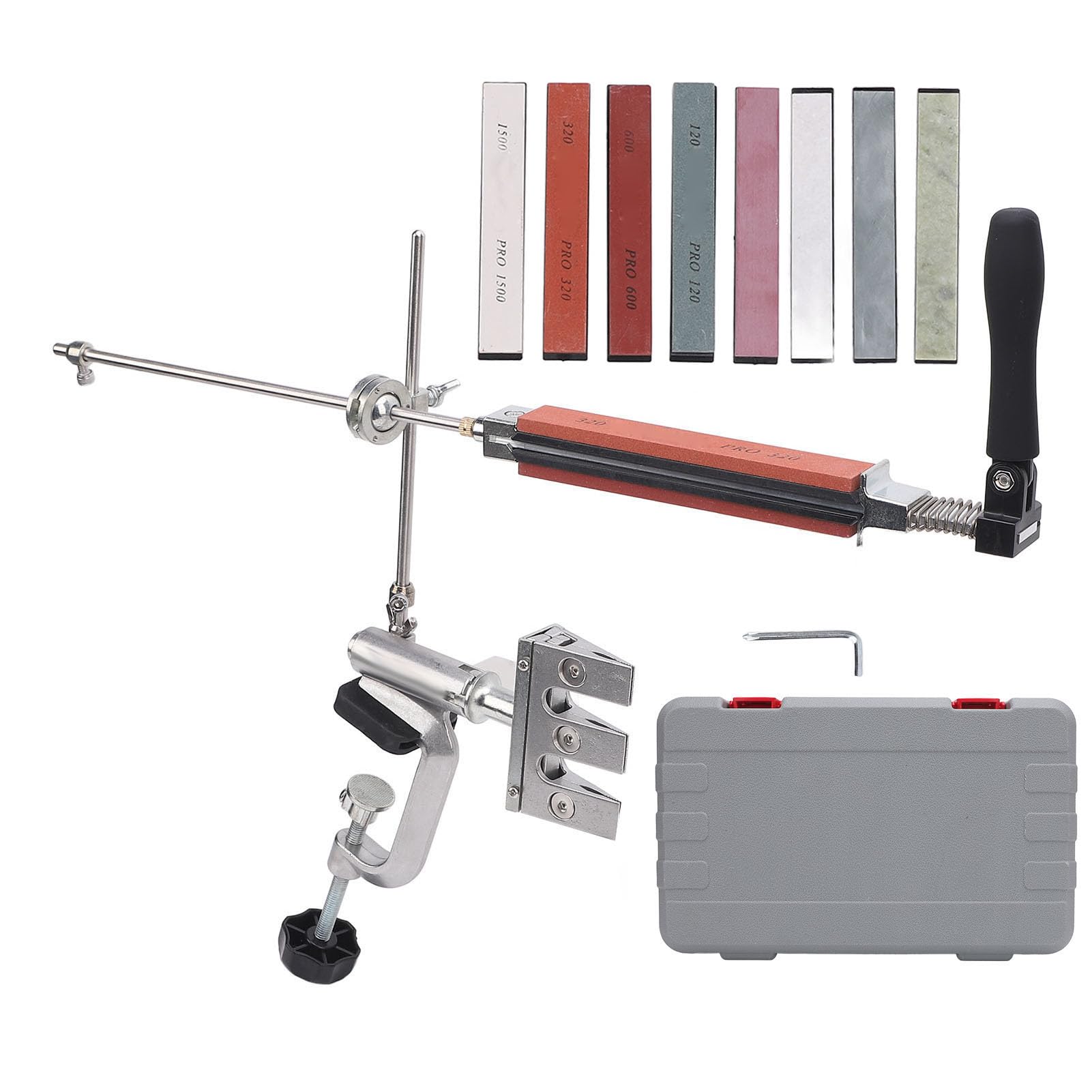 Luocute Kit de Afilado Profesional con Caja de Almacenamiento, Rotación de Flip de 360 Grados Angle de ángulo Fijo Clip de Cocina Chef Cutter Skinter Herramienta