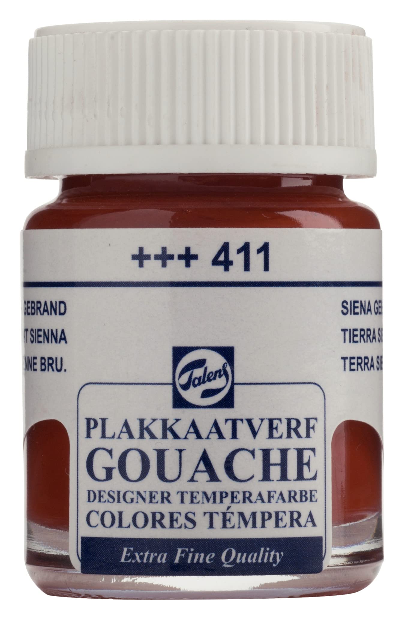 Talens Burnt Sienna Gouache Extra Fine Quality - 411-16 Ml Bottle - Highly Pigmented Matt Finish - Artists Paint