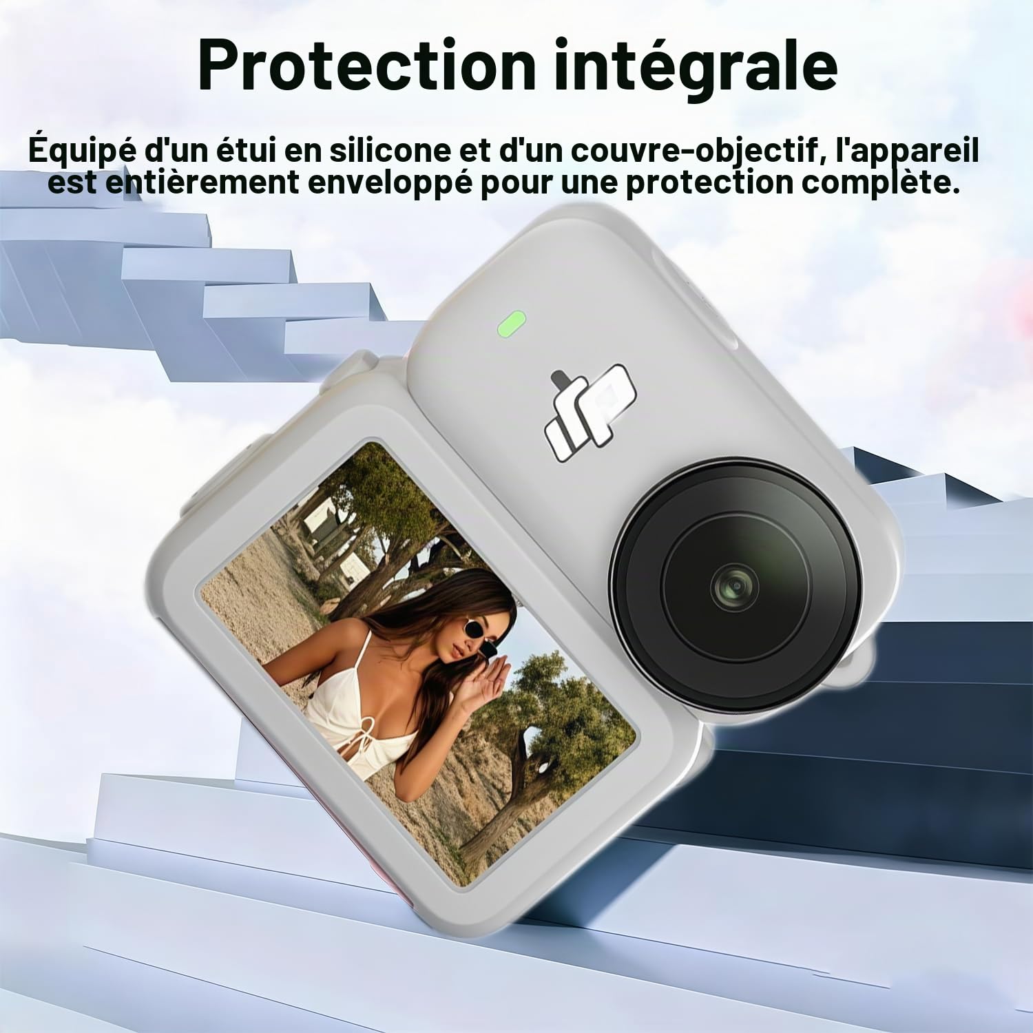 Osmo Nano Silicone Coque avec Caméra Lentille Capuchon Protecteur (Gris) | Poignet Sangle Compatible pour DJI Osmo Nano, Plein-Corps Protecteur Couverture, Rayure-Épreuve Coque Caméra Accessoires