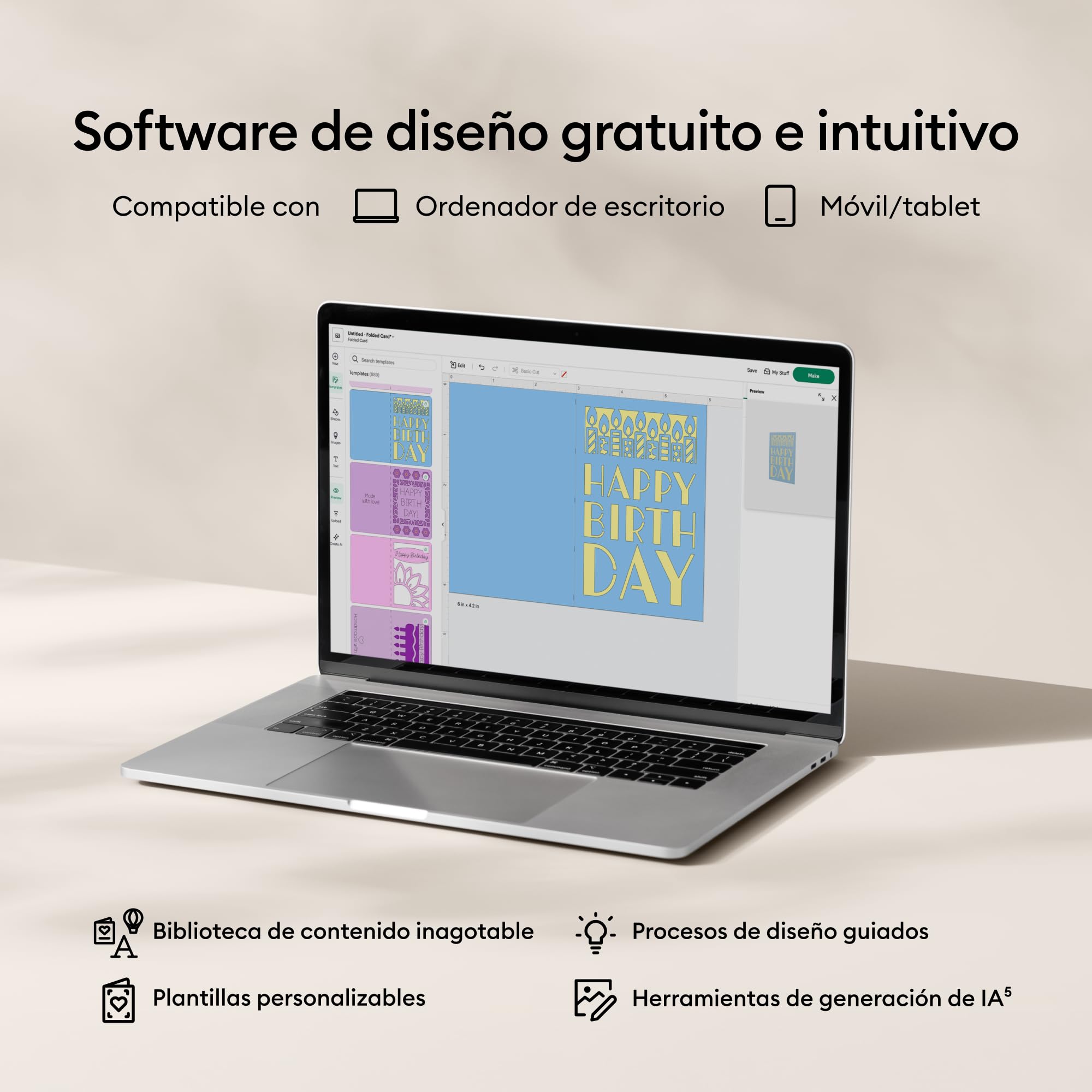 Cricut Joy™ 2 Ultimate Bundle + Contenido digital, Máquina de corte inteligente compacta con prensa térmica para manualidades DIY, tarjetas personalizadas, pegatinas y etiquetas — view 7