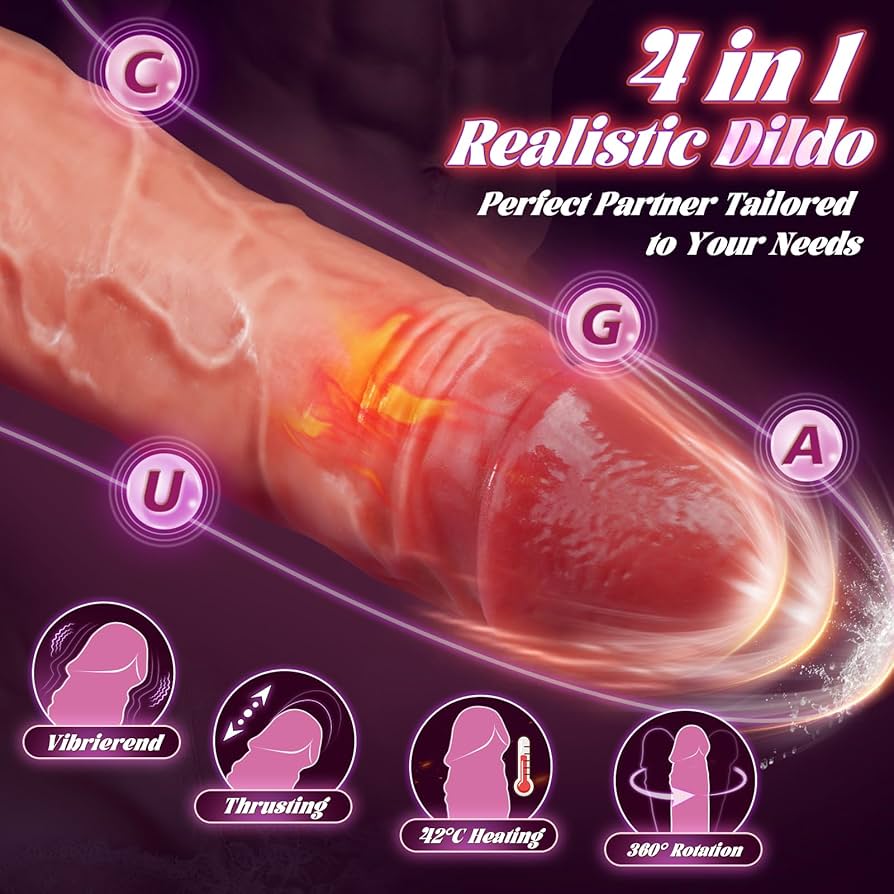 Heated Dildo Vibration for Women, 22 cm Dildos Sex Toy, 8 Telescope and Vibrations with Shock Function, Silicone G-Spot Vibrator Sets for Women, Large , 360° Rotating : Amazon.de: Health & Personal Care