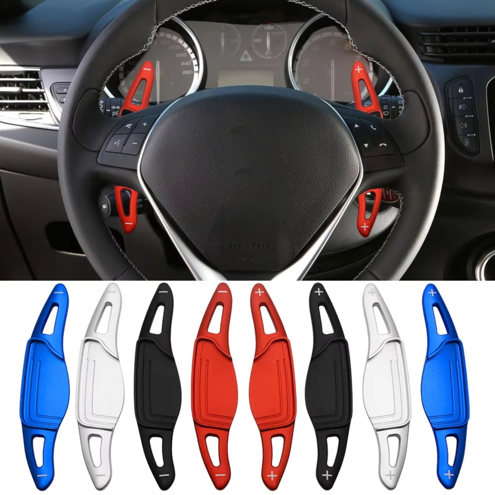 Palette Cambio In Metallo Per Alfa Romeo Giulietta 2011-2020 – Estensioni Volante Rosse, Nere O Argento, Facili Da Montare