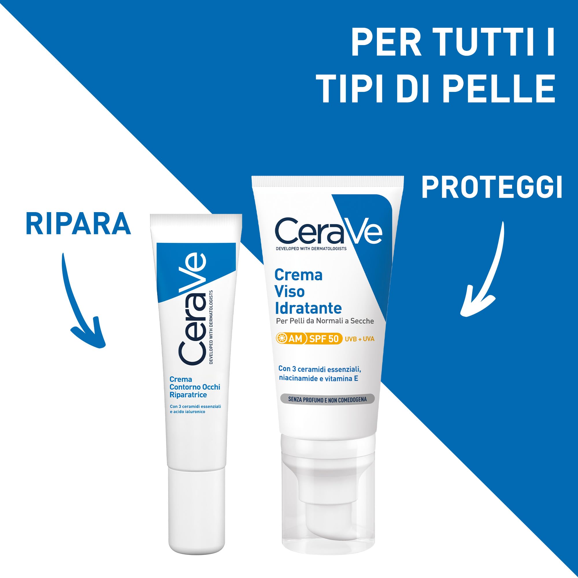 Kit Routine CeraVe Crema Viso SPF30 e Contorno Occhi