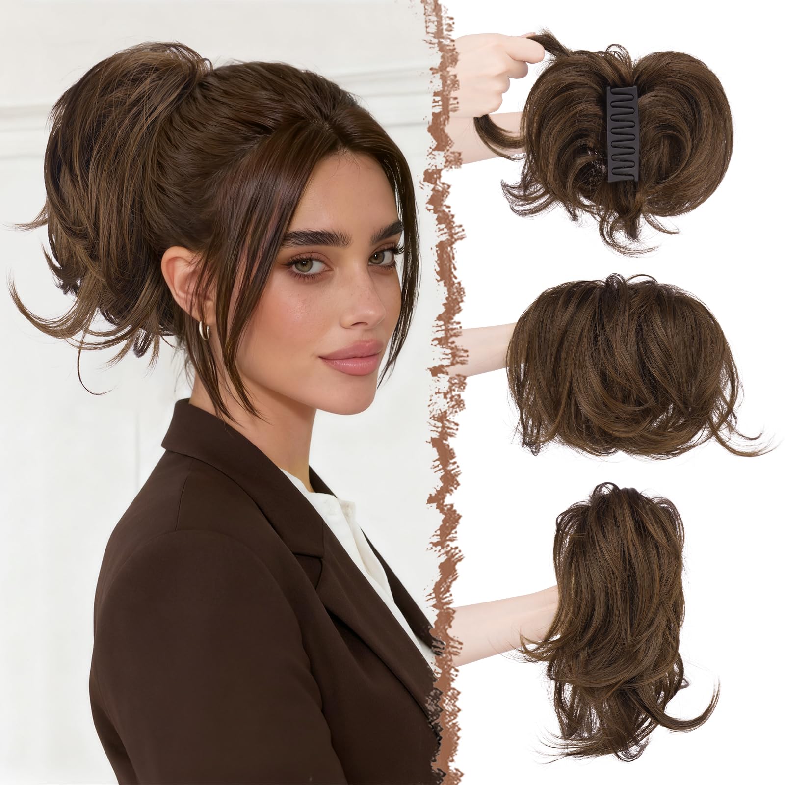 Photo 1 of FESHFEN Claw Clip Ponytail Extension - Mix Brown