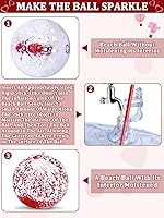 Vista 3 de TURNMEON Paquete de 5 bolas de playa de lentejuelas, juguetes de piscina, bolas gigantes de confeti con purpurina, pelota de playa transparente