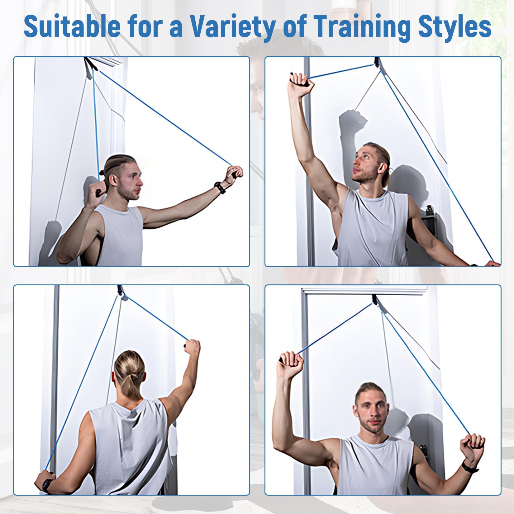 GothicBride Schultertrainer Seilzug Tür, Schultertrainer Pulley, Fitness Gymnastik Seil mit Handgriffe