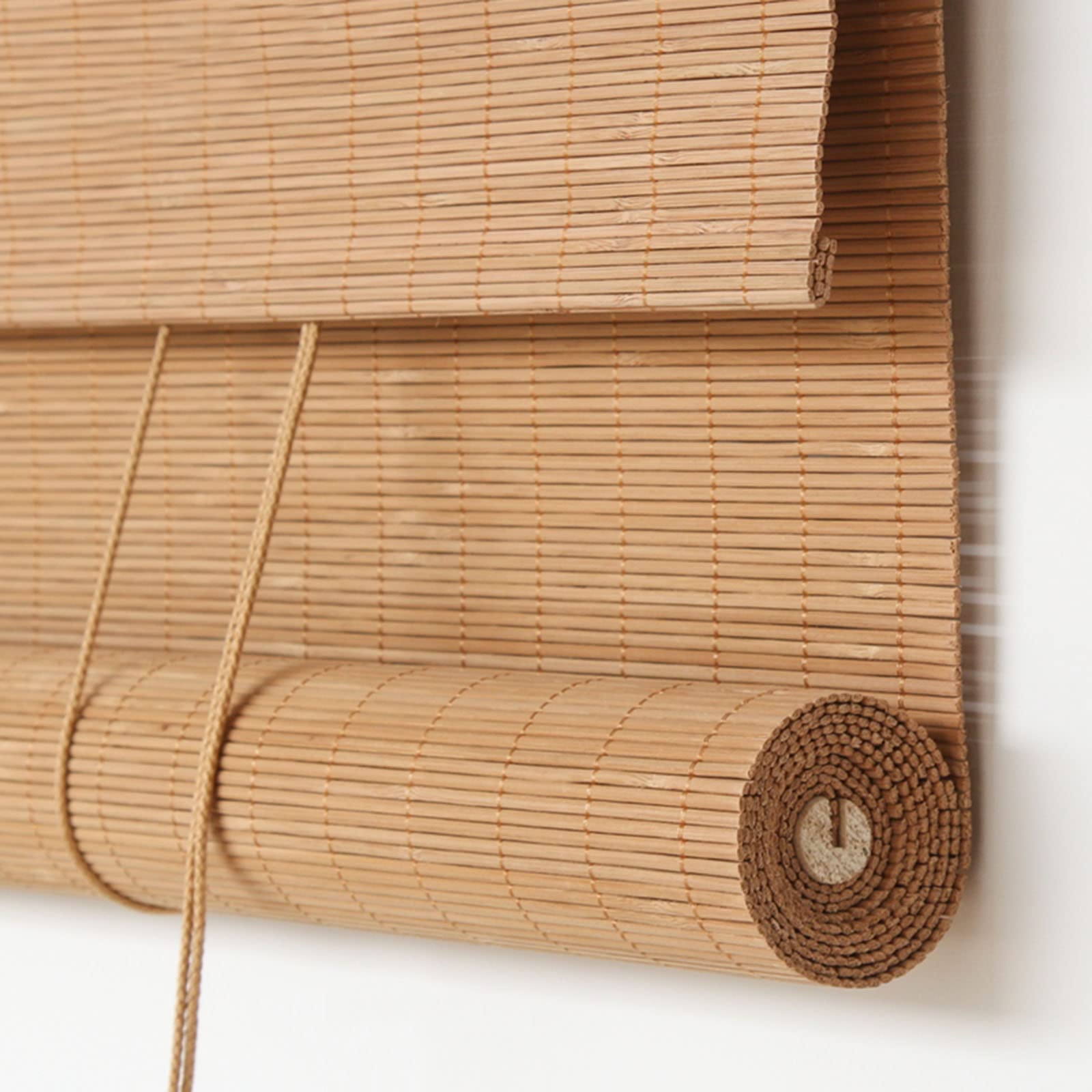 Zhixubah Blanc Store Enrouleur Bambou Naturel Store Occultant En Bambou Exterieur Interieur Stores À Rouleaux Romains Anti-UV 75% Protection Avec Ascenseur Respirant Facile À Installer(W100xH100cm