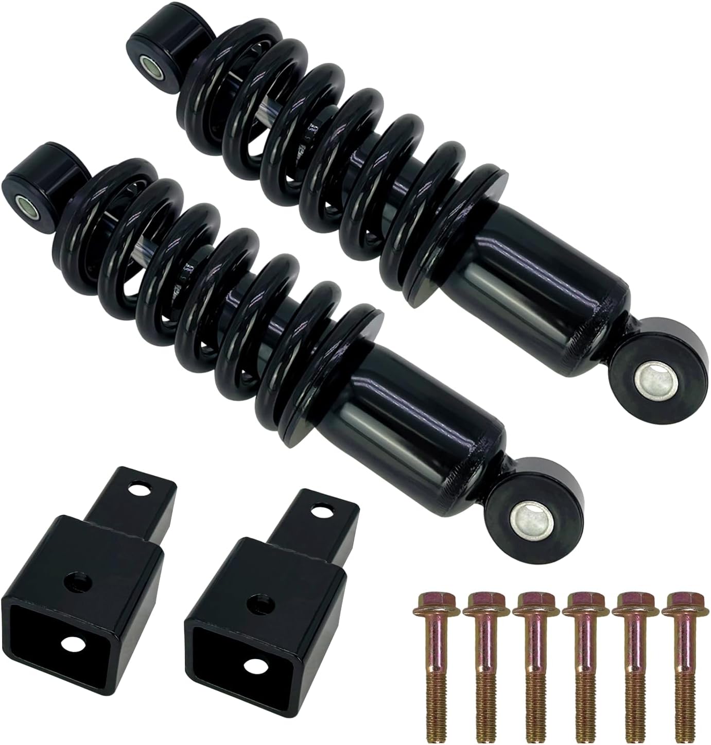 JR6-F2210-00 Golf Cart Heavy Duty Rear Shock Absorber and Coil Spring Fits 1995-2022 G29 Drive and G14/G16/G19/G20/G22 Gas & Electric, JN3-F2210-00, JN4-F2210-00-00 With 2 Adapters