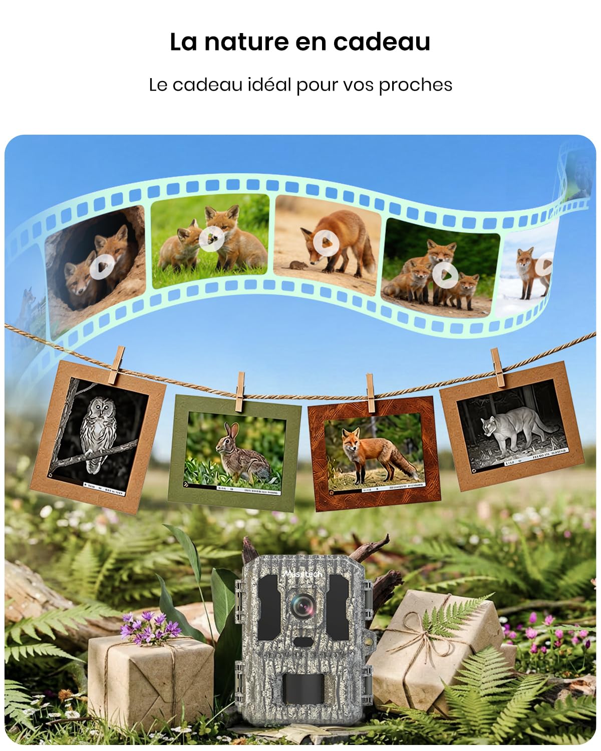 Misstech Caméra de Chasse Solaire 4K 64MP, Vision Nocturne, sans Abonnement