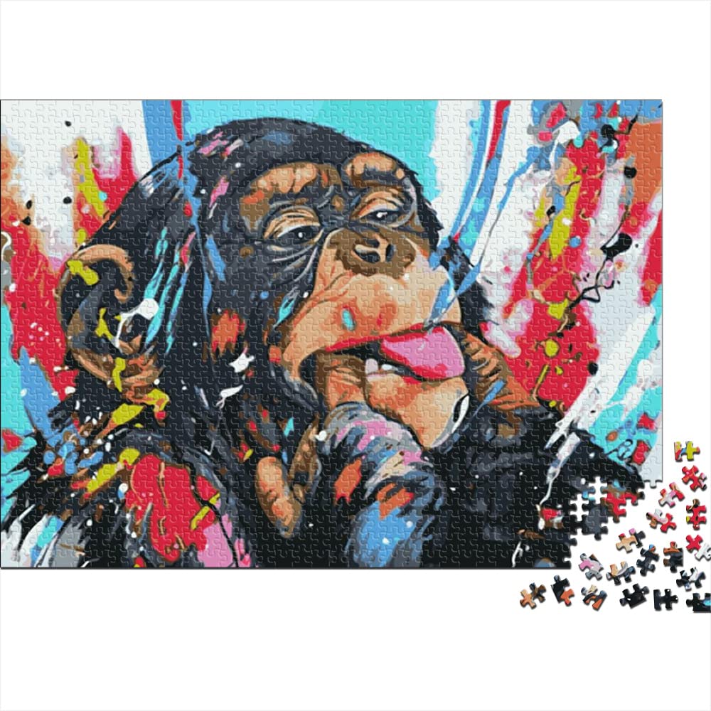 Gorilla Puzzle De 1000 Piezas – Decoración Y Juego Familiar, Medidas 70x50 Cm (Incluye Soporte De Piezas Faltantes)