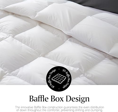Vista 6 de Edredón de fibra de plumón de ganso, relleno de edredón tamaño Queen, funda de edredón 100% algodón, edredón para todas las estaciones, ropa de cama