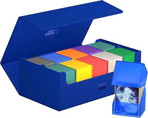 Miniatura 7 de Ultimate Guard Arkhive 800+, estuche para mazo para 800 cartas TCG con doble funda, azul, compatible con Boulders, cierre magnético y forro interior