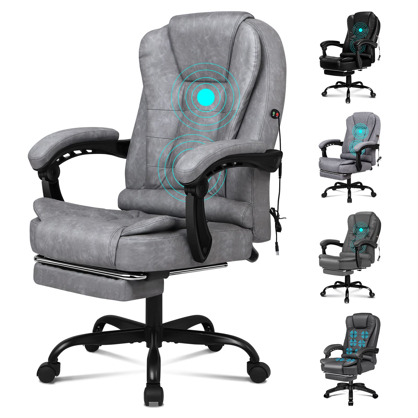Buy ELFORDSON Office Chair Massage with Footrest for Home Office, Desk