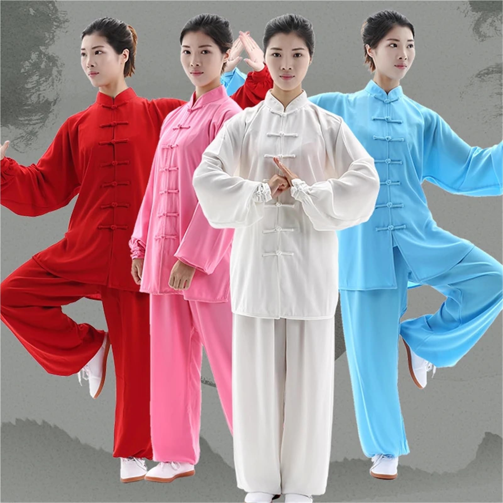 Tai Chi Kung Fu Uniform Traditionelle Kleidung Männer Frauen Erwachsene Seide Casual Arts Performance Praxis Kleidung Wushu Unisex Kung Fu Uniform(White 1,S)