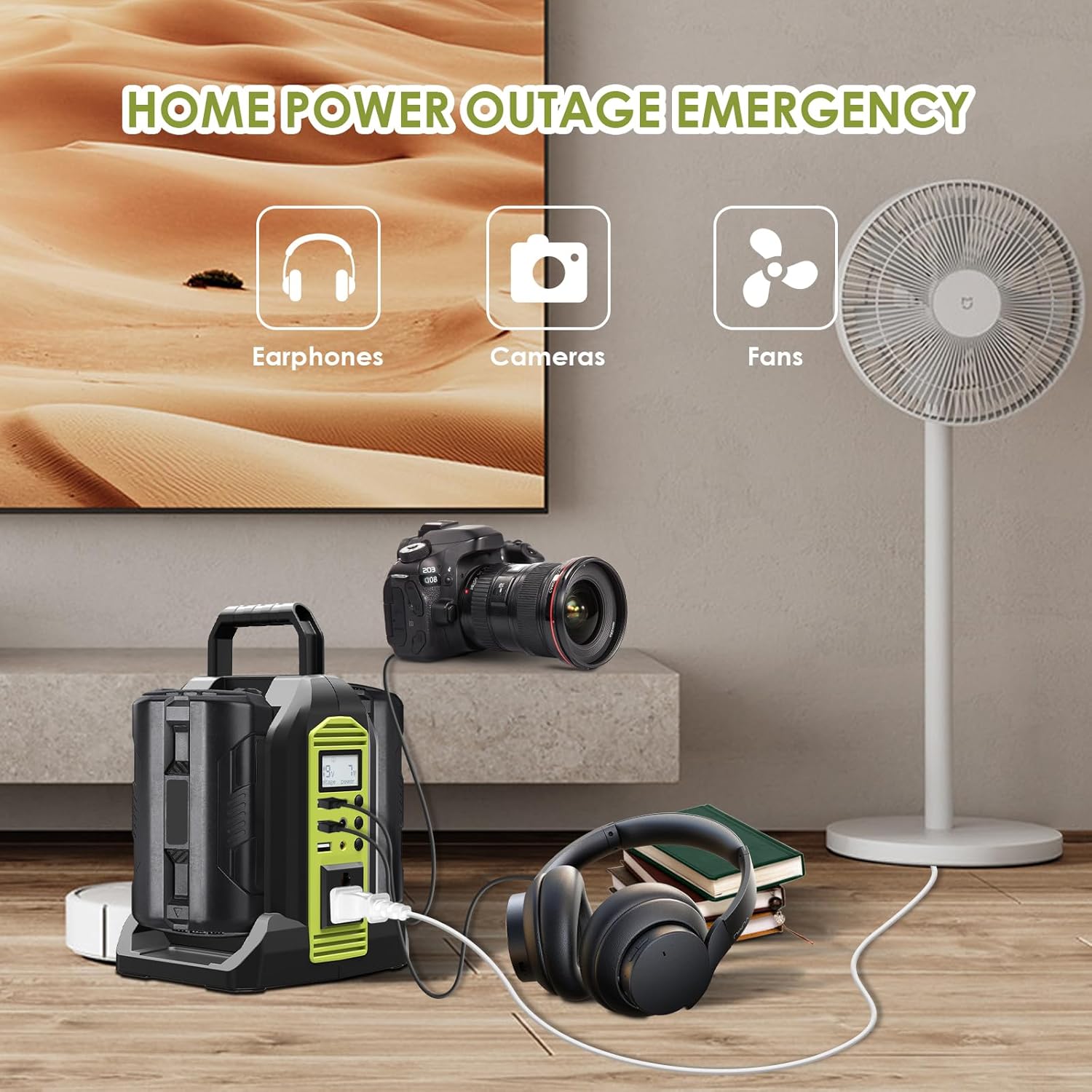 350W Power Inverter 2 Port Pure Sine Wave Inverter Compatible with Ryobi 40V Li-ion Battery, DC 40V to AC 120V with AC Outlet, USB Port, Type-C Port, 300LM LED Light for Camping Emergency