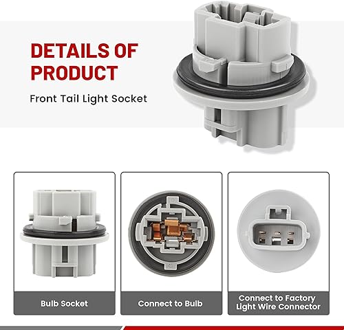 Miniatura 2 de RED WOLF Enchufe de luz de señal de giro delantero seleccionado para Toyota Tundra Tacoma Corolla Sequoia 2006-2019 Reemplazo de bombilla de señal