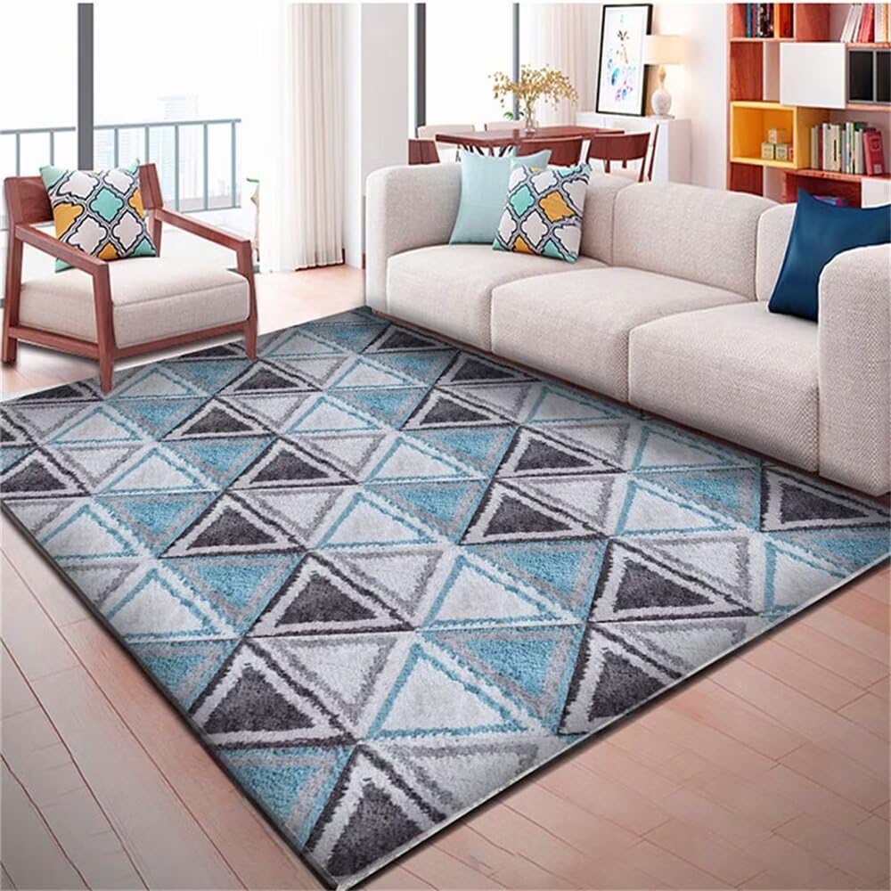 Tapis de salon géométrique multicolore 60x120cm et tapis garçon chambre enfant