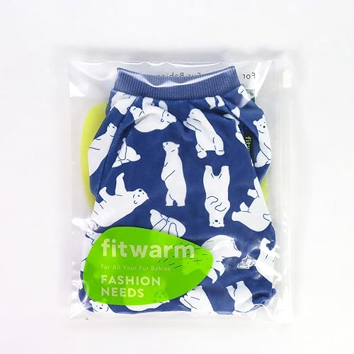 Miniatura 7 de Fitwarm Pijama de oso polar para perros, ropa para perros pequeños, hembra, niño, mameluco para mascotas con pies, traje para gato, terciopelo