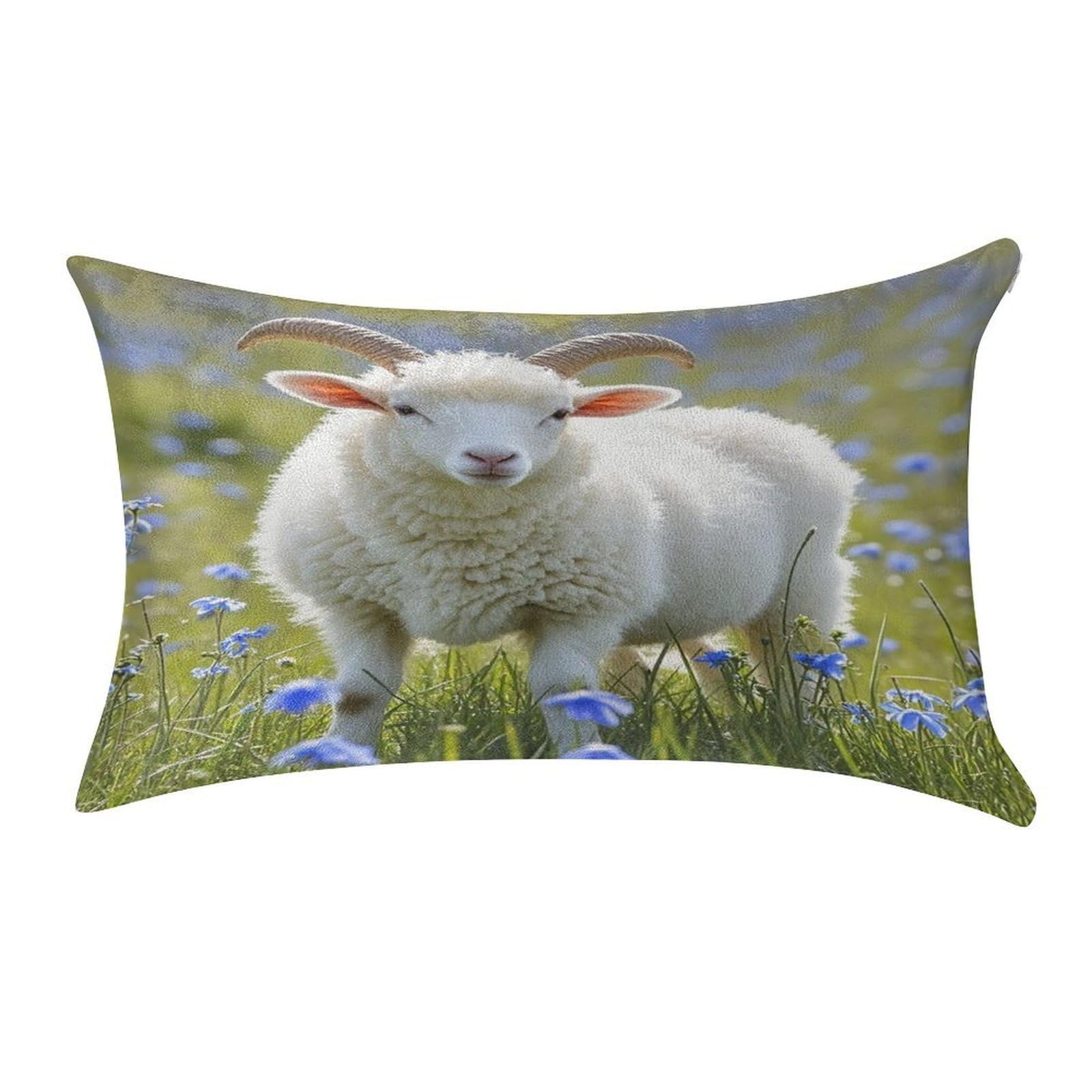 FekiLoot Sheep Pillow Covers Luxury Velvet Oblong Pillowcases Rectangular Throw Pillows Case Decorative Velvet Cushion Covers Ultra Soft Lumbar Pillow Shells 12 X 20 in