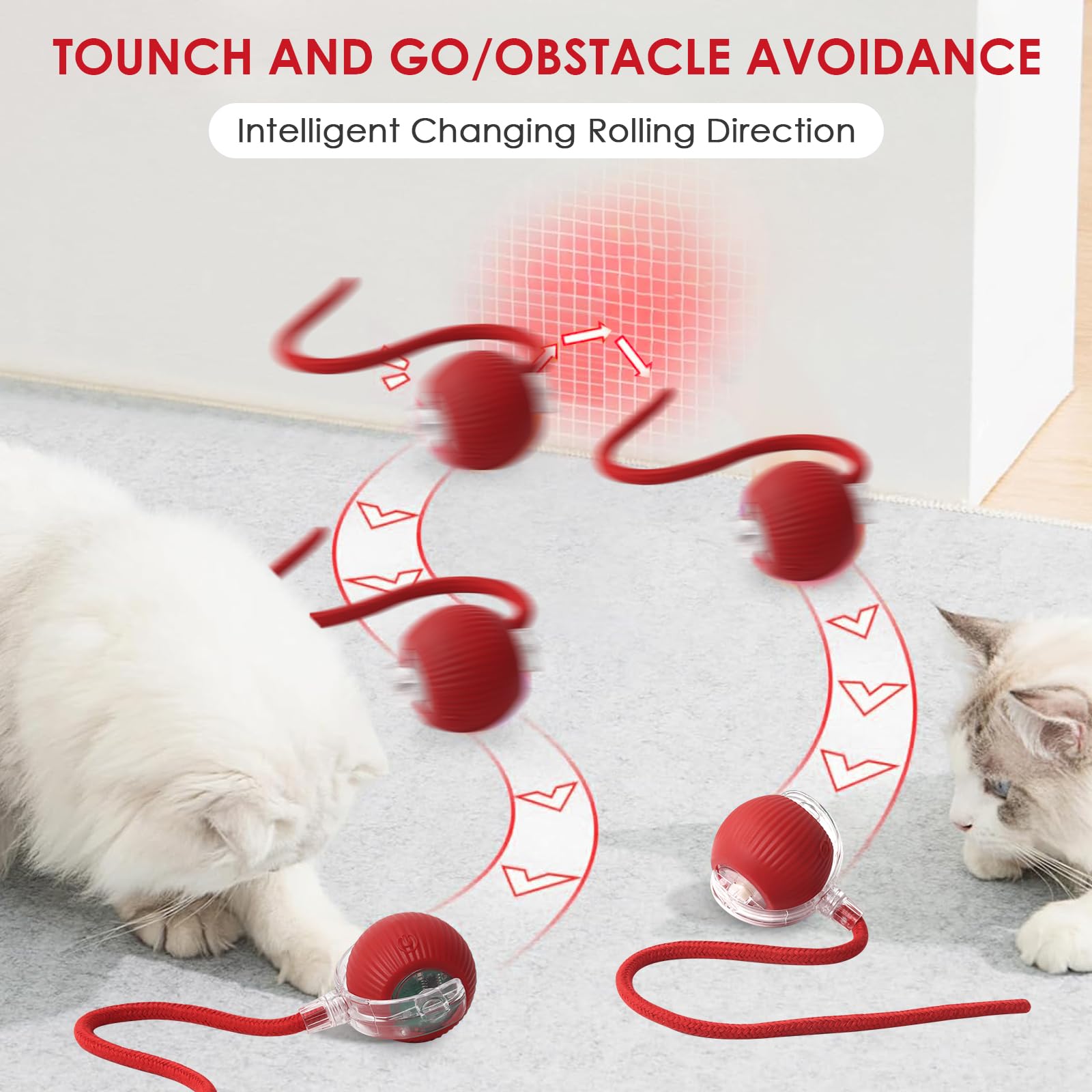 Palla Elettrica VicBou Per Gatti E Cani - Giocattolo Interattivo Con Coda Di Ricambio - Foto 1