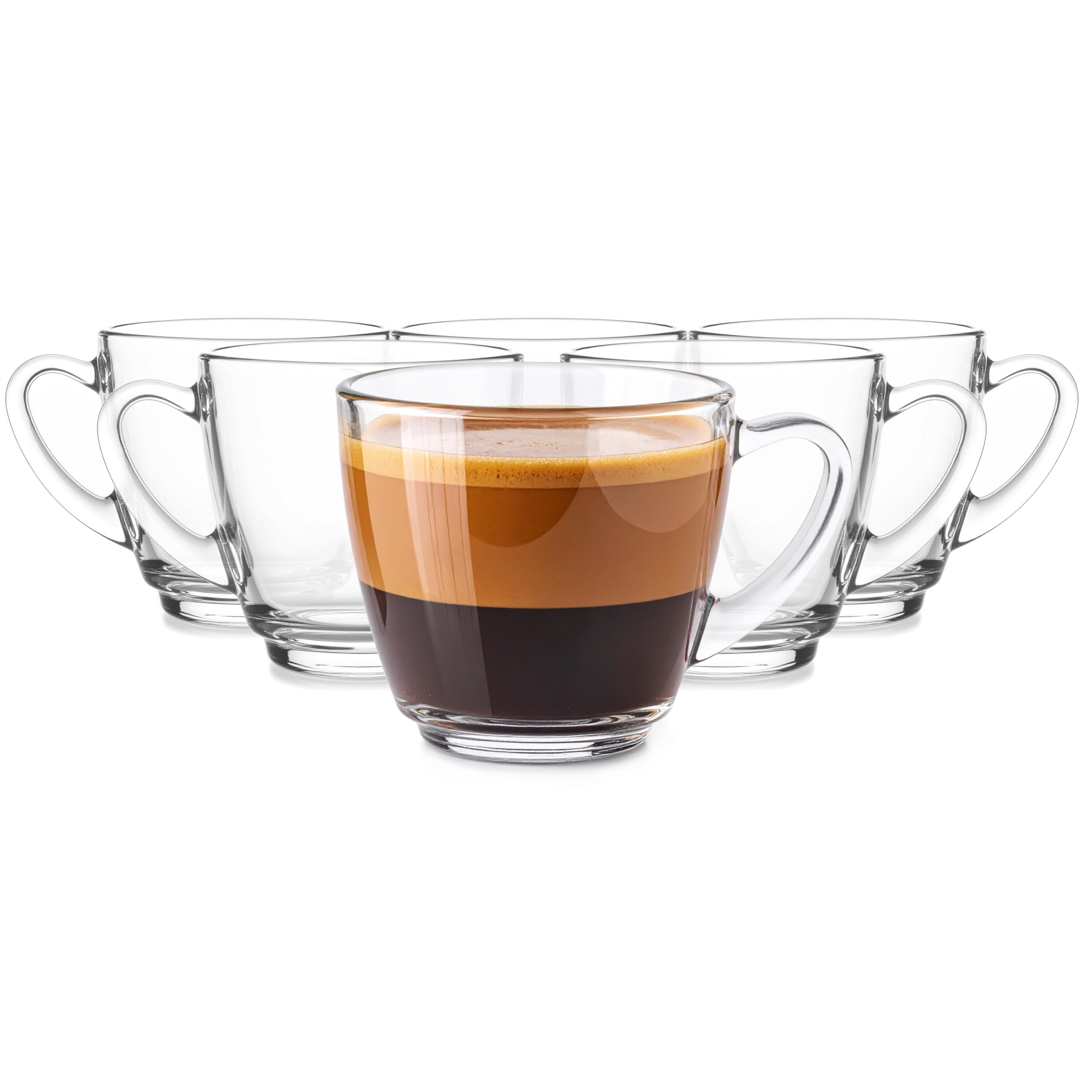 Glasmark KROSNO 1992 Set of 6 Glass Coffee Bags 360ml Transparent Dishwasher Safe