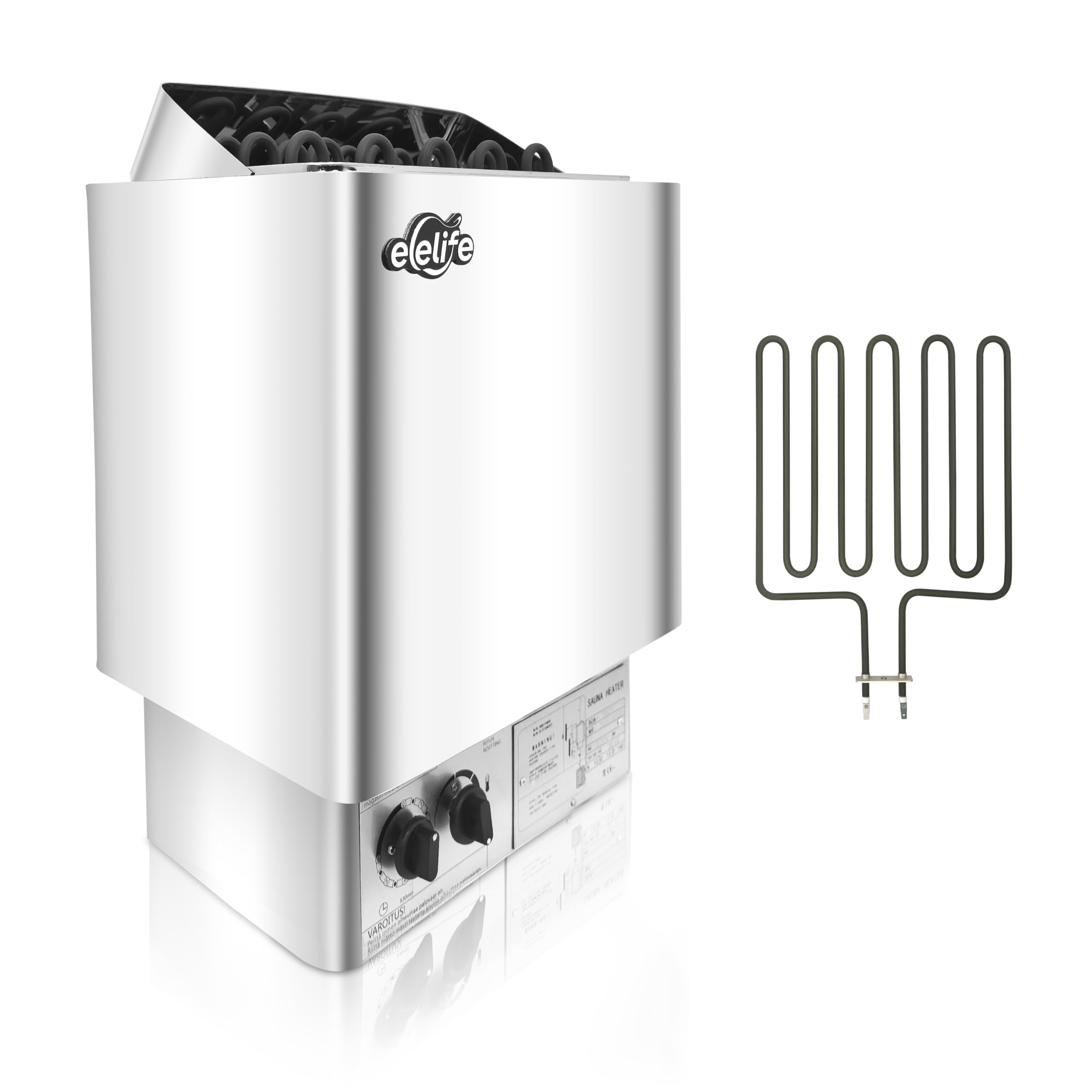 Sauna Heater, 9KW 220V Electric Sauna Stove, Steam Bath Sauna Heater with External Digital Controller, for Cubic Feet, Home Hotel Spa Shower,All stainless steel body (Integrated machine)