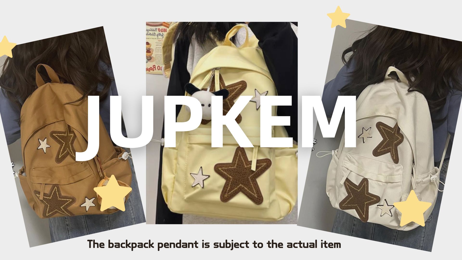 Amazon.com: jupkem Cute Star Pattern Aesthetic Backpack Y2K Light