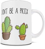 Vista 4 de Trend Setters Don't Be a Prick – Diseño de cactus suculenta – Frase Punny – Taza divertida de café o té de 11 oz – Perfecto para regalar