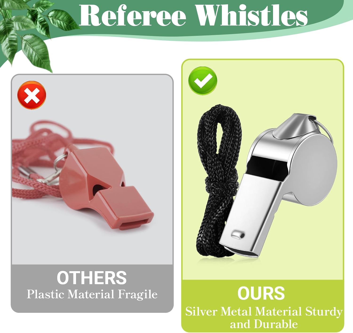 simarro 100 Pcs Stainless Steel Whistle with Lanyard, Silver Professional Loud Metal Whistle Ideal for Coaches Referees Recreation