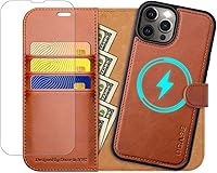 Vista 56 de OCASE Funda tipo cartera desmontable para iPhone 12 y iPhone 12 Pro con tarjetero [2 en 1] Funda de piel sintética con soporte de bloqueo RFID